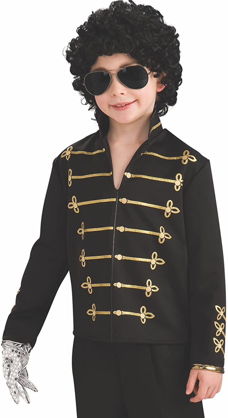 BNIP BOYS MICHAEL JACKSON DELUXE LICENSED BLACK MILITARY JACKET SMALL AGE 3-4