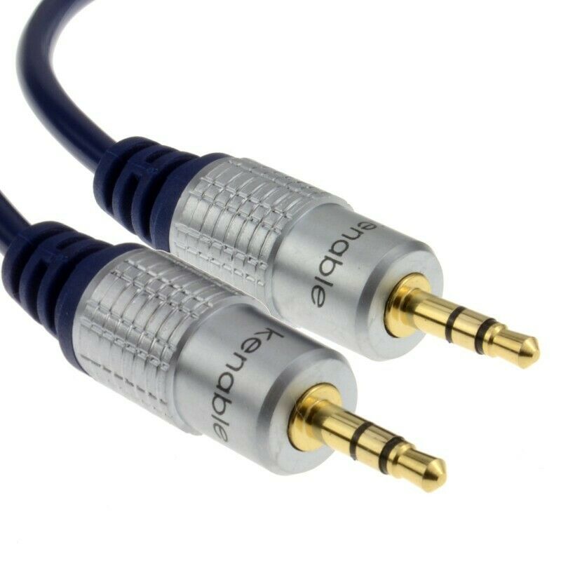 2m Metre HQ OFC Shielded 3.5mm Audio Cable Stereo Jack to Jack Gold 2M Lead UK