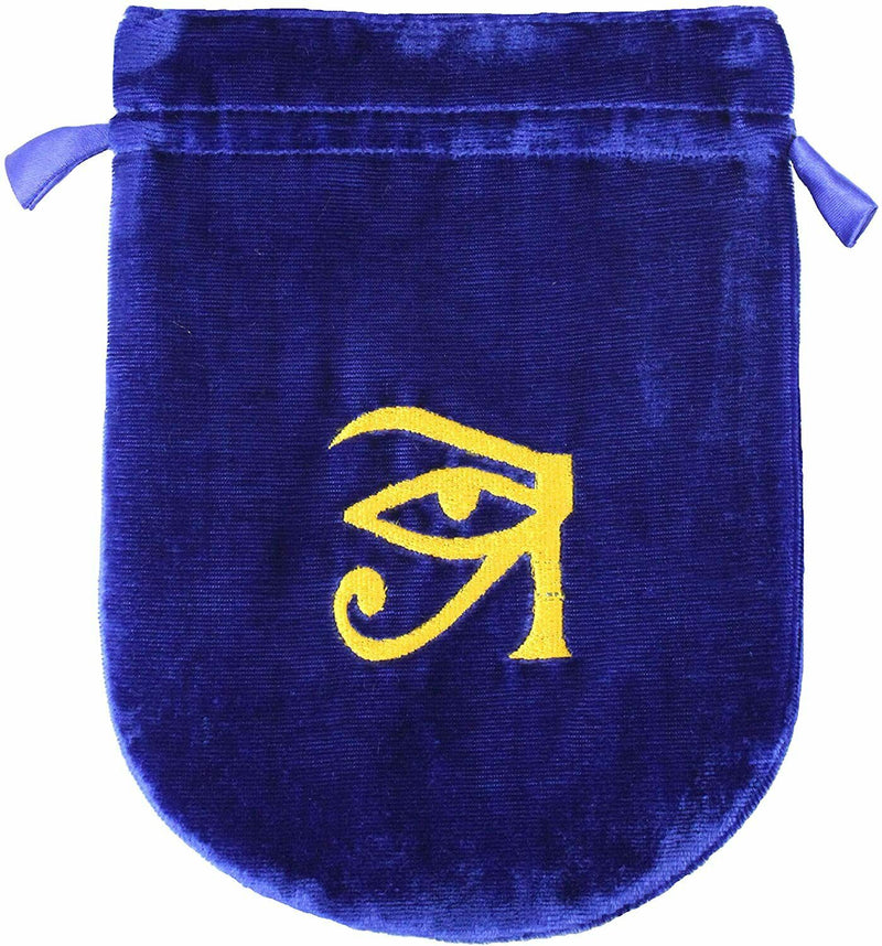 BLUE Velvet Drawstring Tarot/Rune Stone Bag EYE OF HORUS official gift idea new