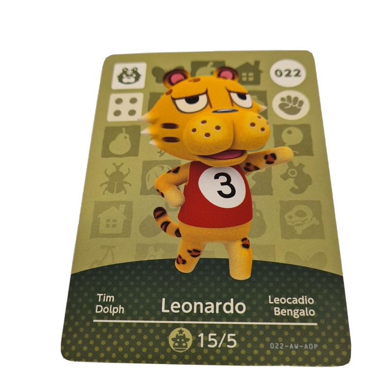 Animal Crossing Amiibo Series 1 LEONARDO 022 Switch Gift Idea CARD new horizons