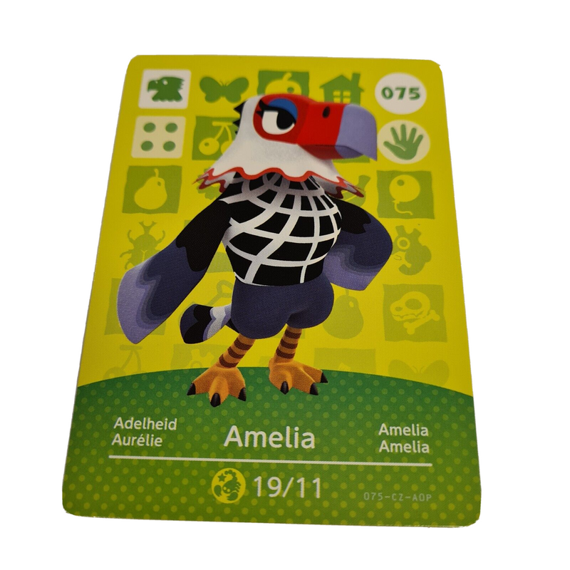Animal Crossing Amiibo Series 1 AMELIA 075 Switch Gift Idea CARD new horizons