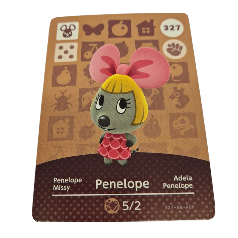 ANIMAL CROSSING AMIIBO SERIES 4 PENELOPE 327 Wii U Switch 3DS GIFT IDEA CARD NEW