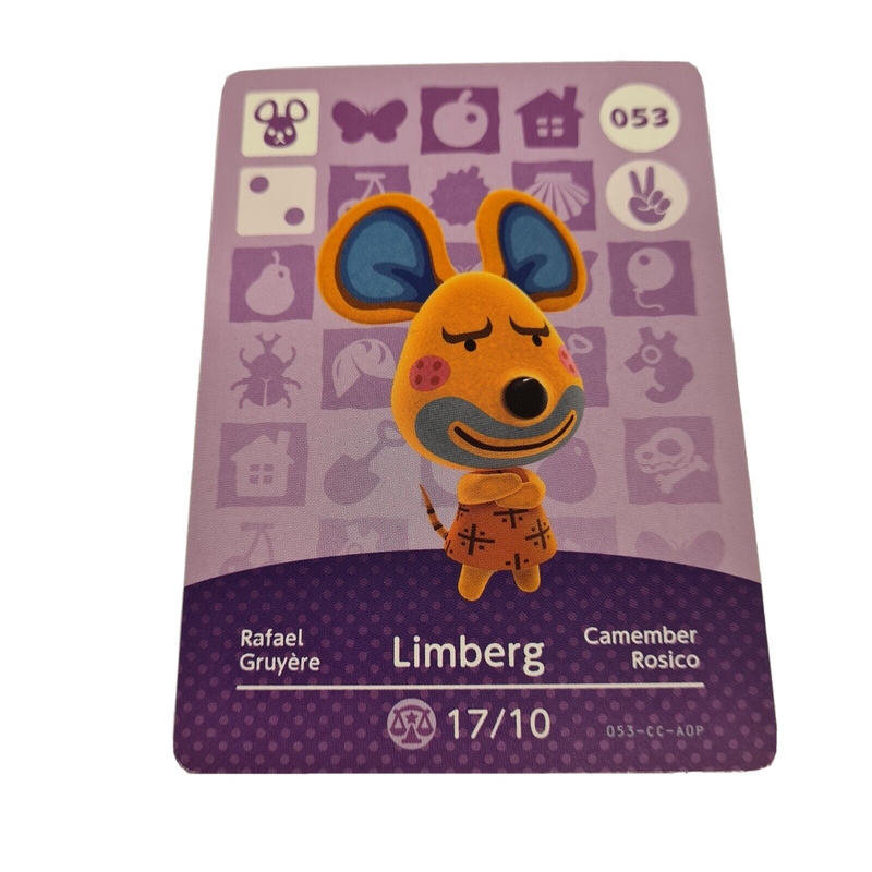 Animal Crossing Amiibo Series 1 LIMBERG 053 Switch Gift Idea CARD new horizons