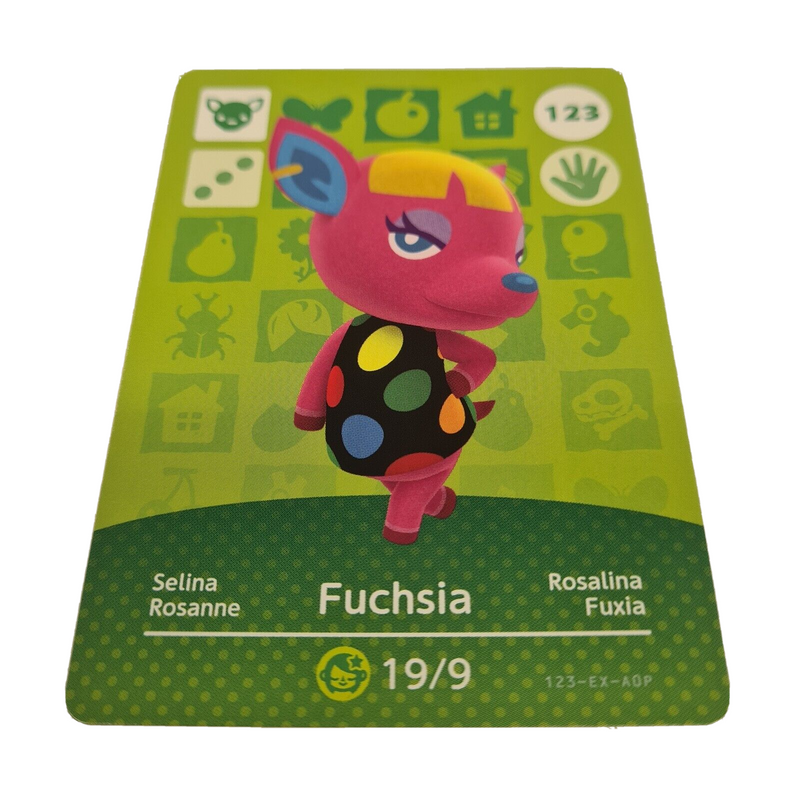ANIMAL CROSSING AMIIBO SERIES 2 FUCHSIA 123 Wii U Switch 3DS GIFT IDEA CARD NEW