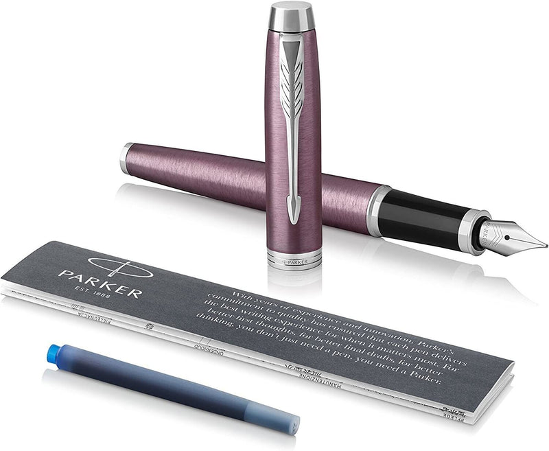 Parker IM Fountain Pen, Light Purple, Fine Nib with Blue Ink Refill GIFT IDEA
