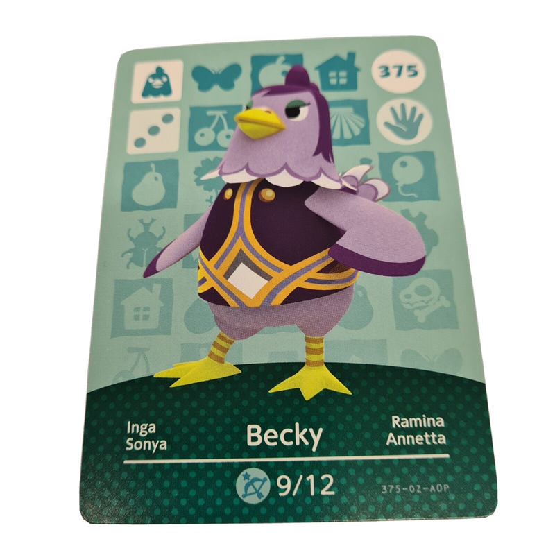 ANIMAL CROSSING AMIIBO SERIES 4 BECKY 375 Wii U Switch 3DS GIFT IDEA CARD NEW