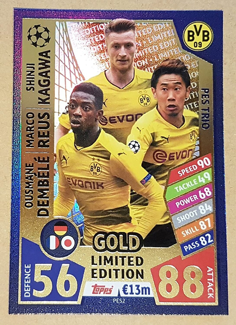 Match Attax 2017/18 PES3 gold Dortmund limited Edition Champions League 2018