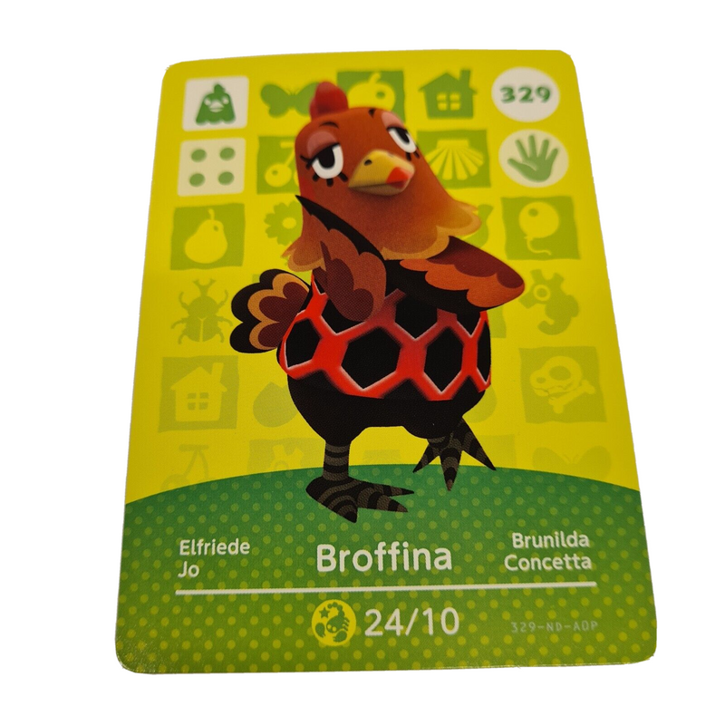 ANIMAL CROSSING AMIIBO SERIES 4 BROFFINA 329 Wii U Switch 3DS GIFT IDEA CARD NEW