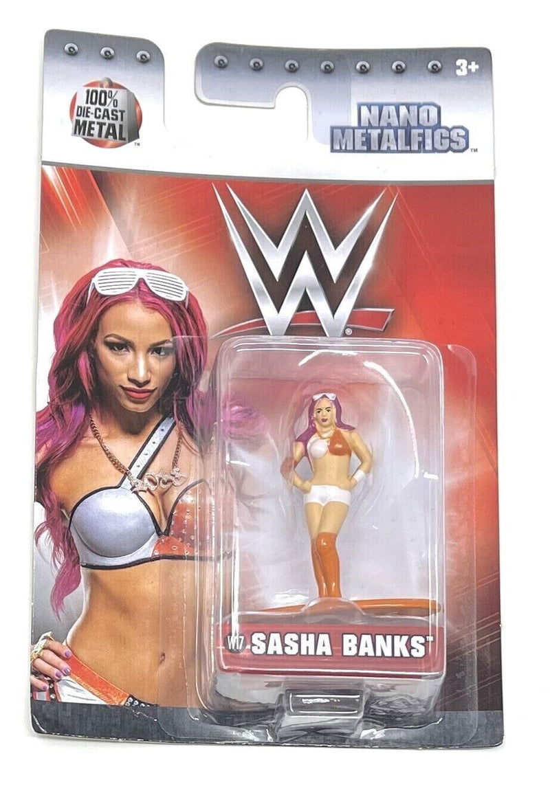Sasha Banks WWE Diecast Metal Nano Mini Figure Statue Toy Wrestling 1:65 NEW UK