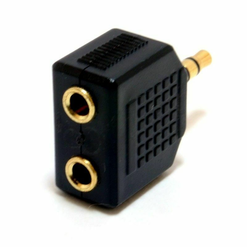 2X 3.5mm Audio Jack to Headphone and Microphone U Splitter Converter Adaptor UK