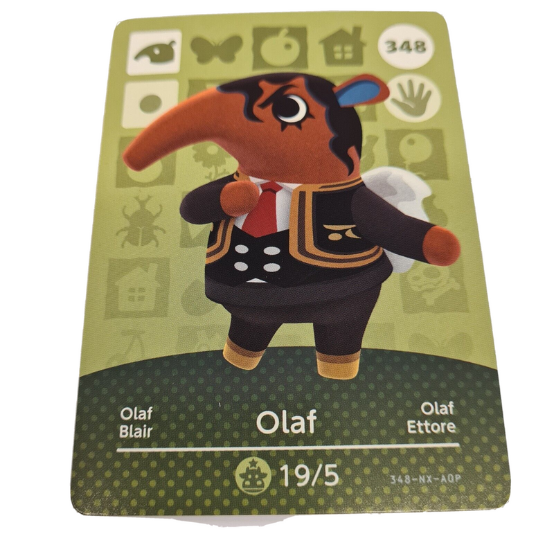 ANIMAL CROSSING AMIIBO SERIES 4 OLAF 348 Wii U Switch 3DS GIFT IDEA CARD NEW