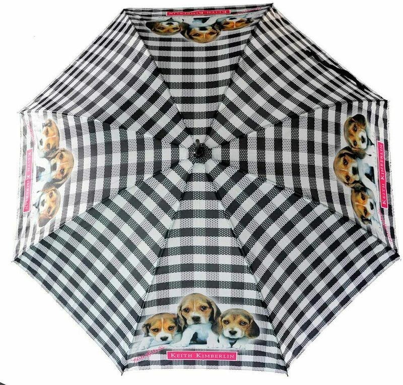 Keith Kimberlin Cute Puppies Full Size Automatic Stick Umbrella 33" GIFT IDEA
