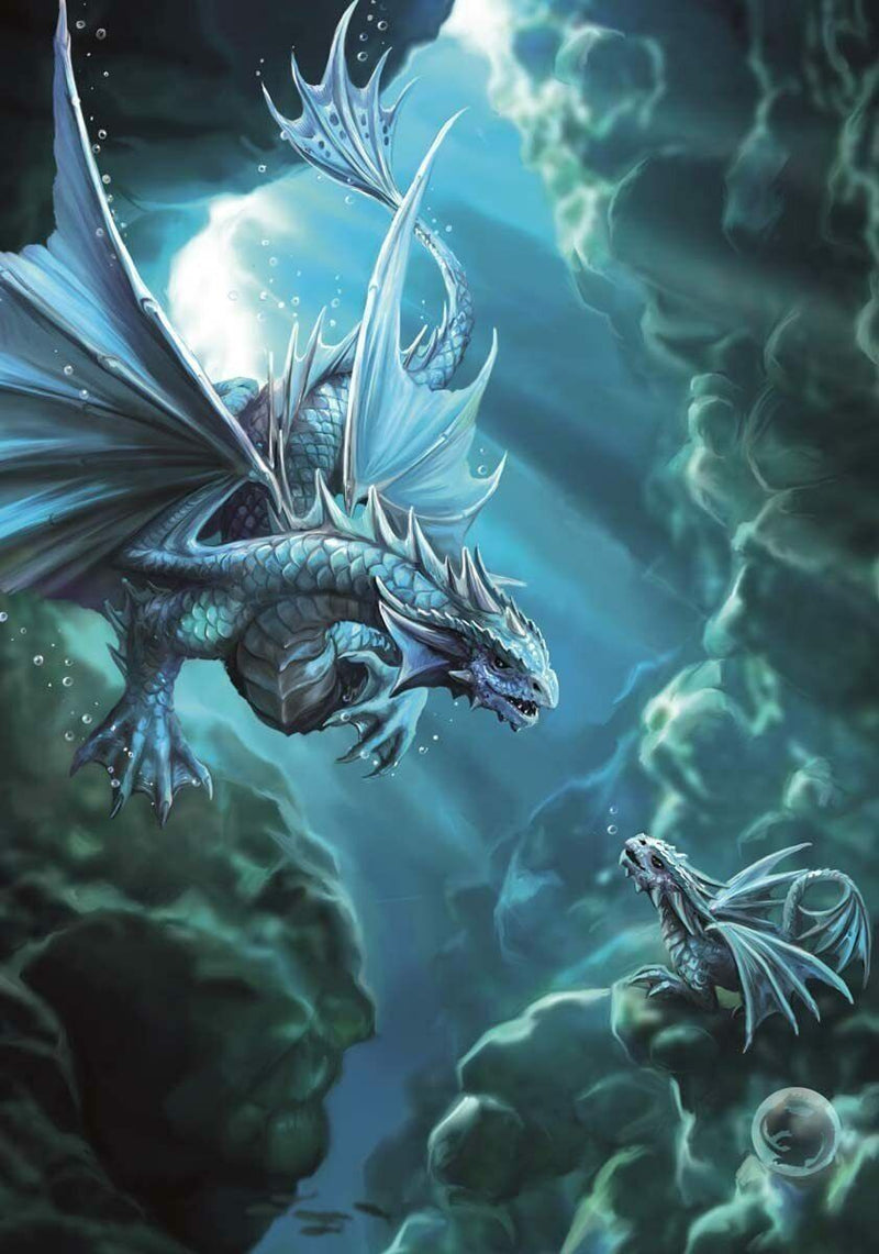 Water Dragon Age of Dragons Birthday Card Anne Stokes Gothic new age Fantasy