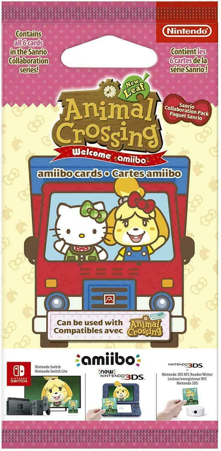 Nintendo Animal Crossing New Leaf New Horizons Sanrio Card Series 6 Pack - New