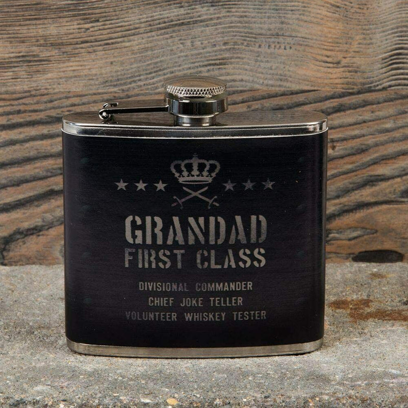 Military Heritage 5oz Hip Flask - Grandad First Class - Gift Idea NEW OFFICIAL