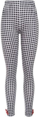 Red Riding Hood Leggings Costume Black and White Check Fancy Dress Tight Fit Fun