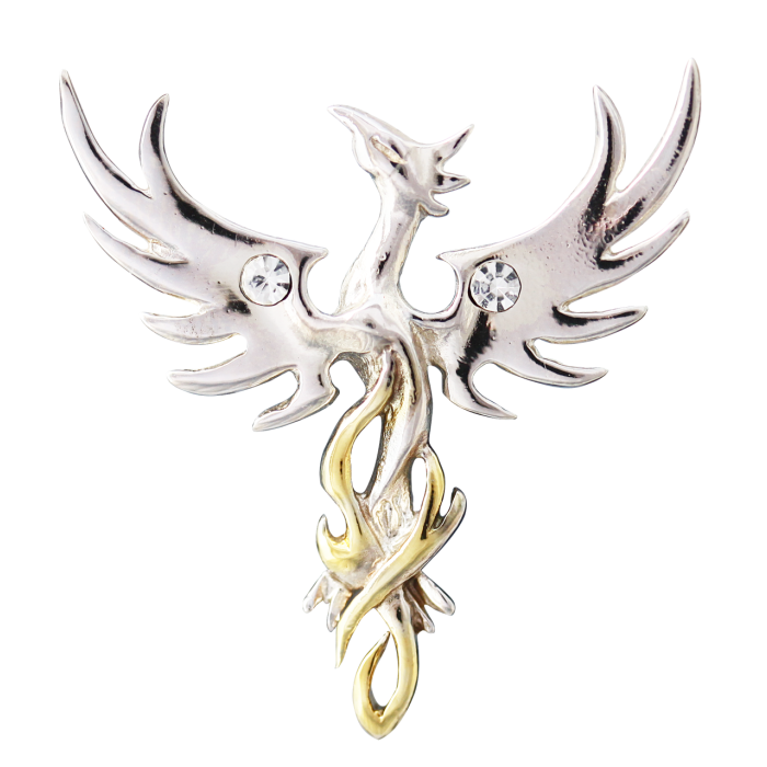Sun Phoenix Pendant Necklace, Anne Stokes, 925 Silver, Mythical Bird, Sun God Ra