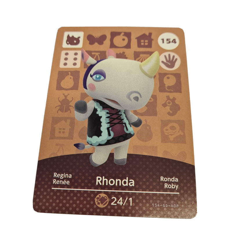ANIMAL CROSSING AMIIBO SERIES 2 RHONDA 154 Wii U Switch 3DS GIFT IDEA CARD NEW