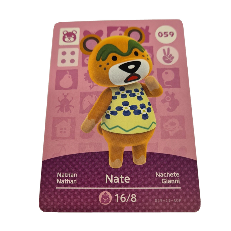 Animal Crossing Amiibo Series 1 NATE 059 Switch Gift Idea CARD new horizons