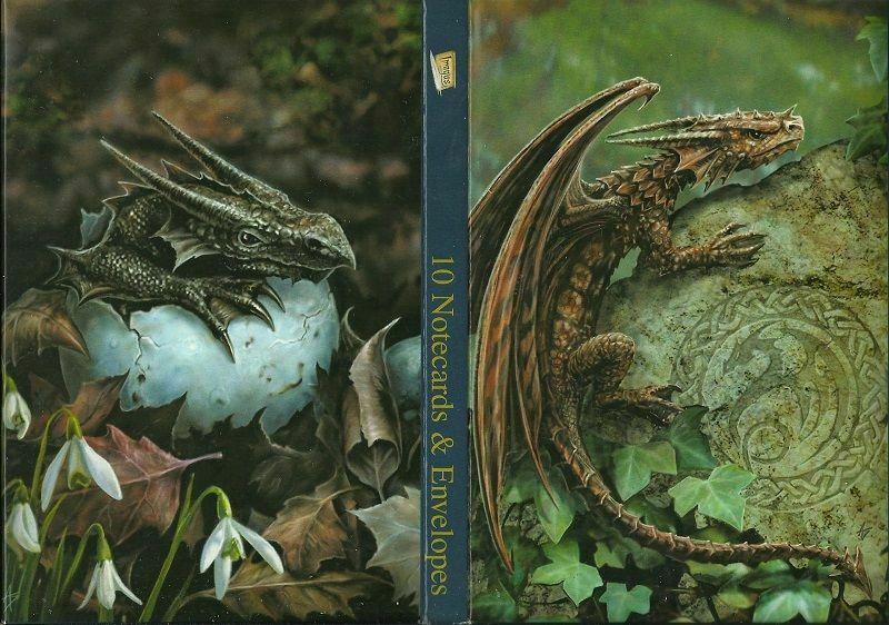 SPINY HOPPER / HATCHLING 10 NOTE CARDS IN GIFT WALLET - ANNE STOKES GIFT IDEA