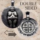 Venus Goddess Coin Silver Plated Pendant Necklace for Fertility, Abundance gift
