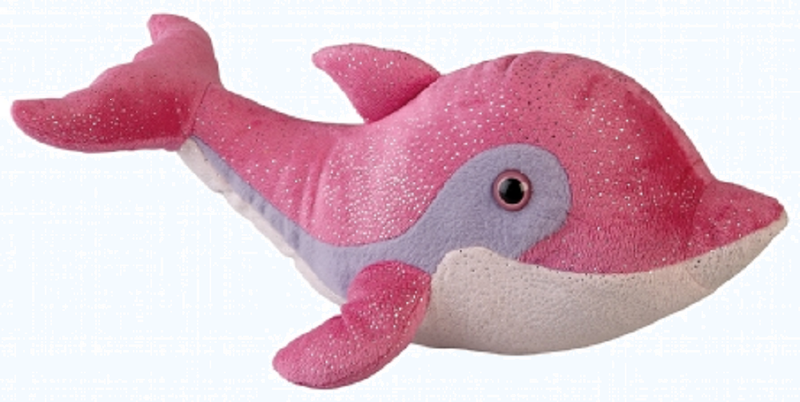 RAVENSDEN PLUSH PINK GLITTERY DOLPHIN 35CM SOFT TEDDY CUDDLY FISH Gift Idea NEW