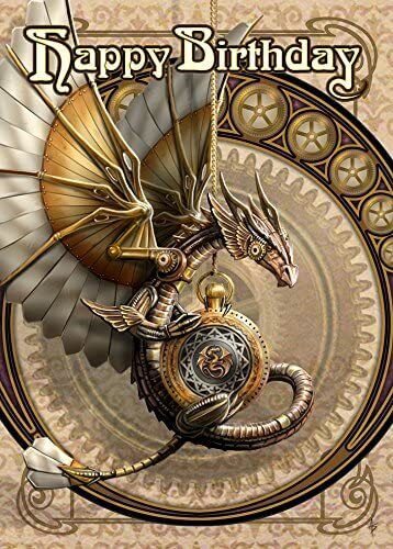 Clockwork Dragon Steampunk Birthday Card Anne Stokes GOTHIC NEW AGE FANTASY NEW
