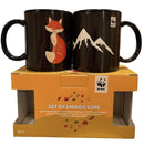 WWF Set Of Two Magic Colour Changing WWF Animal Mugs Cup Tea Coffee Gift Idea