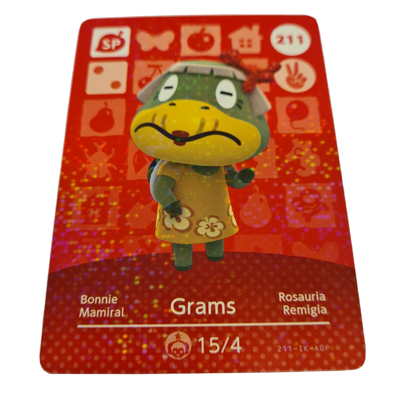ANIMAL CROSSING AMIIBO SERIES 3 GRAMS 211 Wii U Switch 3DS GIFT IDEA CARD NEW