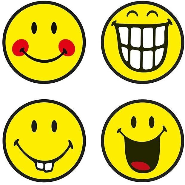 Emoticon Smiley Face 4 x 80mm Cup/Drink/Glass/Mug Coasters - Gift/Present - NEW