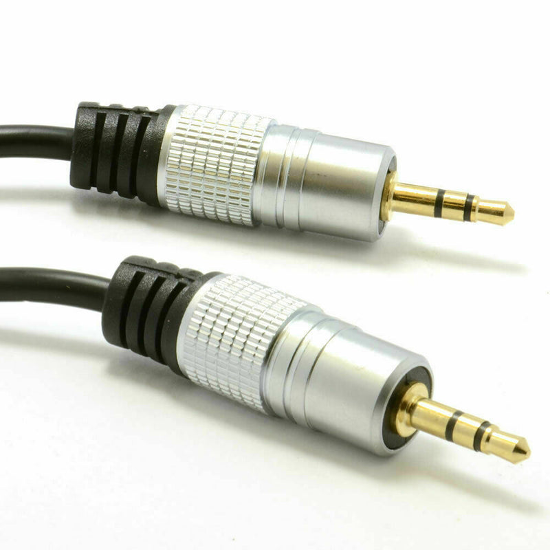 2m Pro Audio Metal 3.5mm Stereo Jack to Jack Audio Cable Gold EnBeat