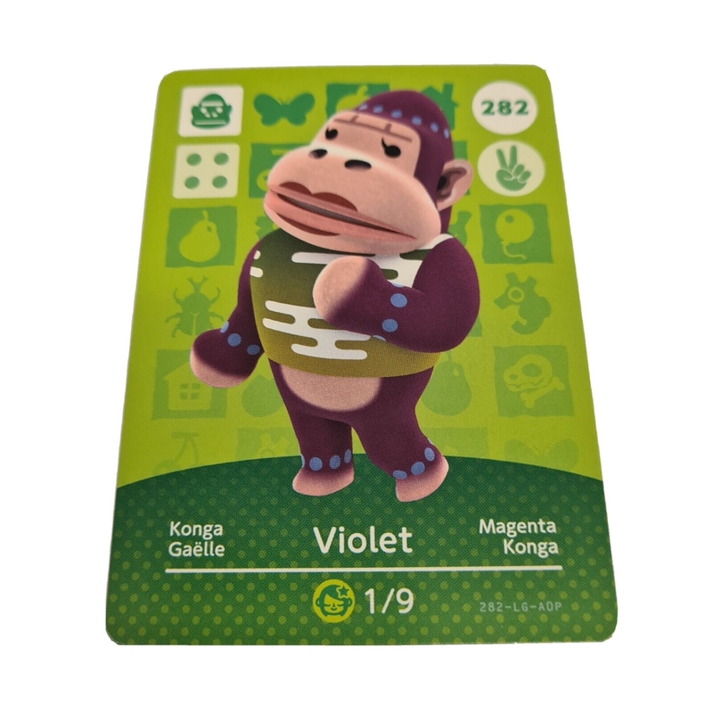 ANIMAL CROSSING AMIIBO SERIES 3 VIOLET 282 Wii U Switch 3DS GIFT IDEA CARD NEW