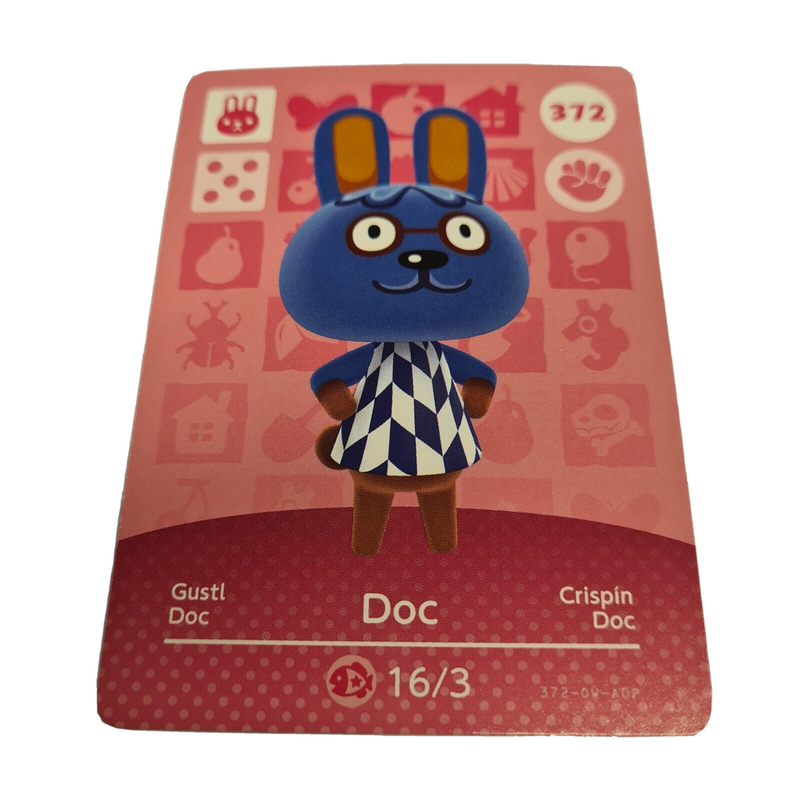 ANIMAL CROSSING AMIIBO SERIES 4 DOC 372 Wii U Switch 3DS GIFT IDEA CARD NEW