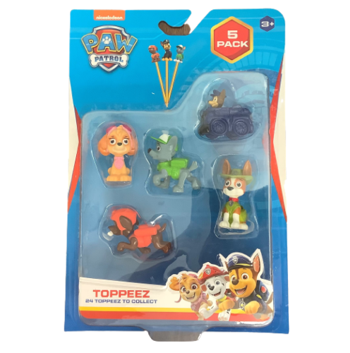 NEW Paw Patrol BIRTHDAY Cake PEN Topper Toppeez 5 Pack Figures STYLES WILL VARY