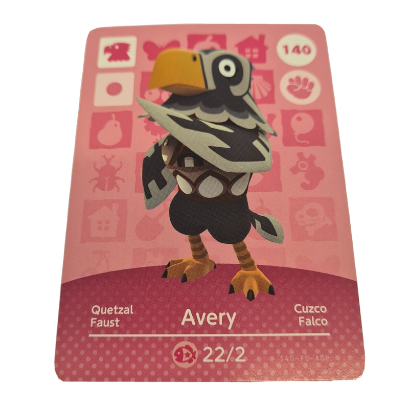 ANIMAL CROSSING AMIIBO SERIES 2 AVERY 140 Wii U Switch 3DS GIFT IDEA CARD NEW