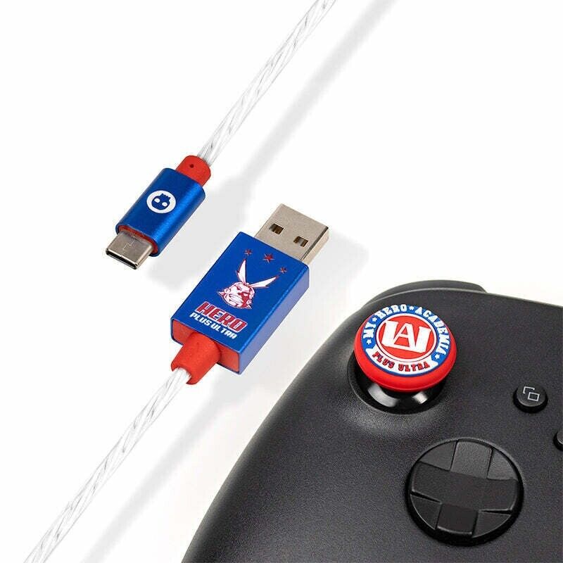 MY HERO ACADEMIA USB-C LED CHARGE CABLE & THUMB GRIP PS5 GIFT IDEA RARE NEW