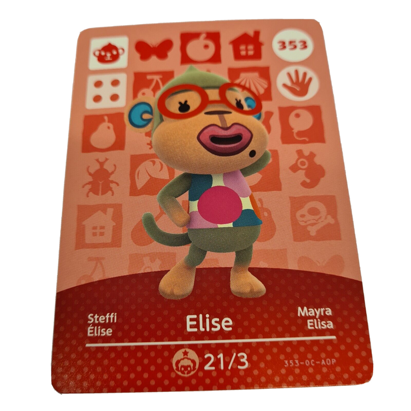ANIMAL CROSSING AMIIBO SERIES 4 ELISE 353 Wii U Switch 3DS GIFT IDEA CARD NEW