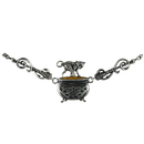 Cauldron Capers Cat Necklace Silver Tone Witches’ Familiars Craftiness GIFT IDEA