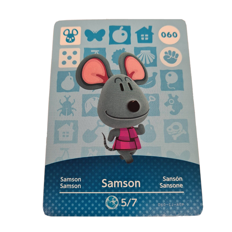 Animal Crossing Amiibo Series 1 SAMSON 060 Switch Gift Idea CARD new horizons UK