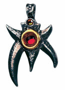 Anemone Pendant Necklace Based on The Magic of Atlantis Pewter with Gold Plating