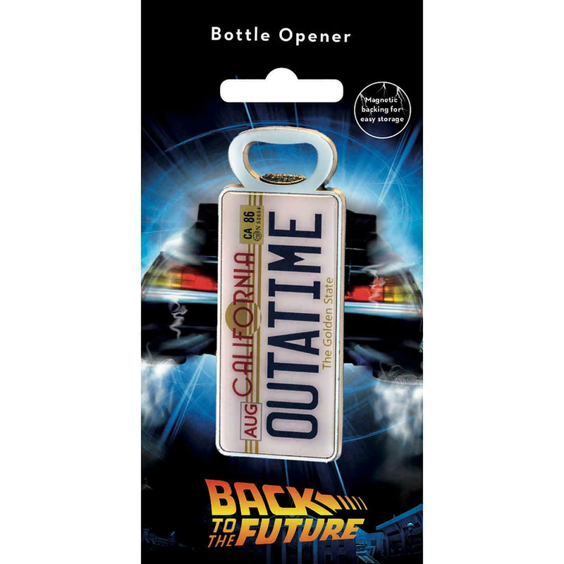 Back to the Future Gift DeLorean License Plate Metal Magnetic Beer Bottle Opener