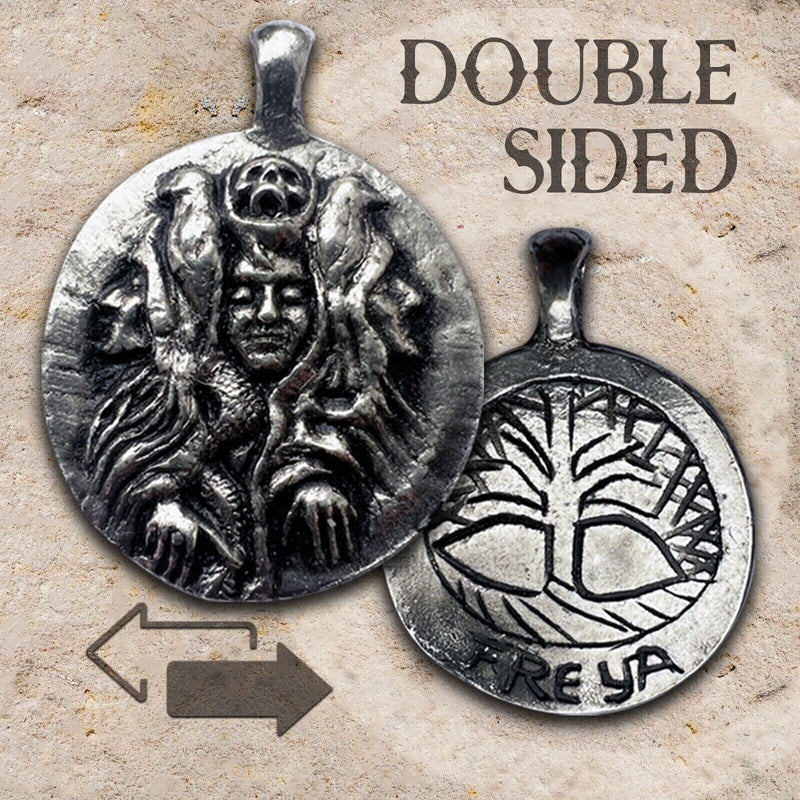 Freya Goddess Coin Silver Plated Pendant Necklace for Love Magic & War gift idea