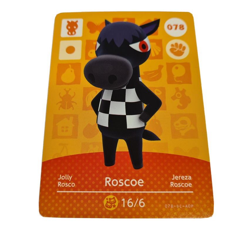 Animal Crossing Amiibo Series 1 ROSCOE 078 Switch Gift Idea CARD new horizons