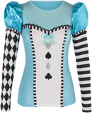 Alice in Wonderland Long Sleeve Top Adult Costume S/M - FANCY DRESS NEW GIFT UK