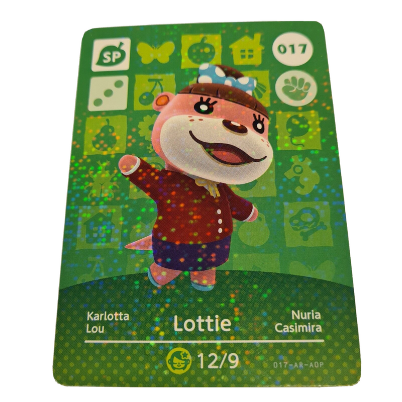 Animal Crossing Amiibo Series 1 LOTTIE 017 Switch Gift Idea CARD new horizons