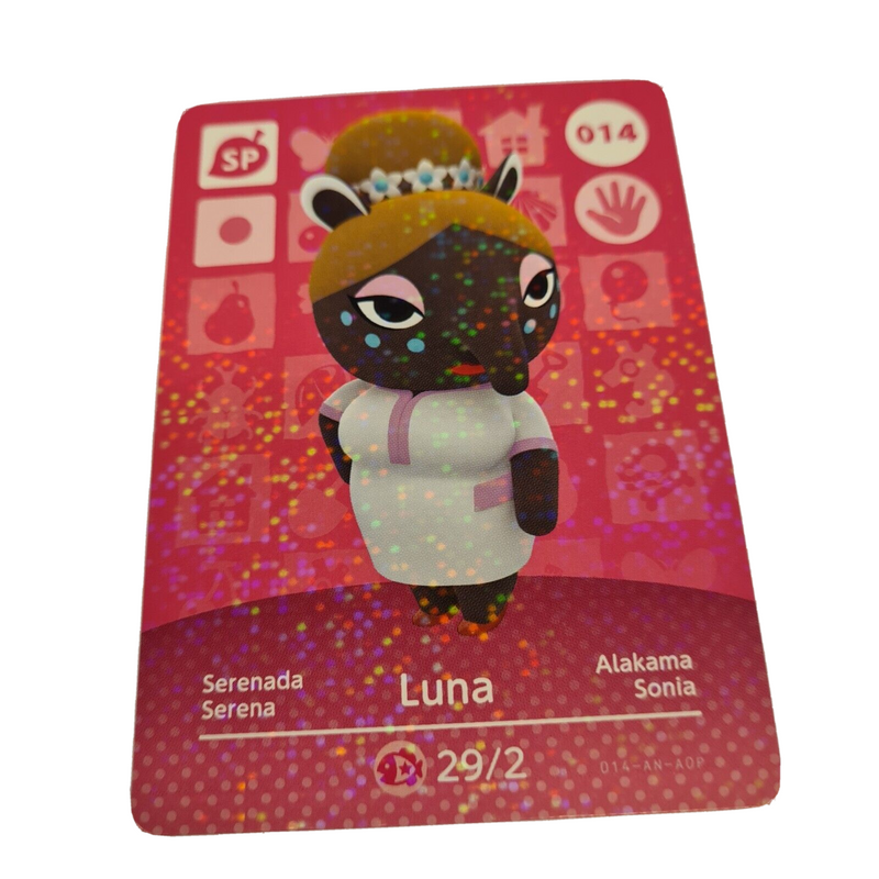 Animal Crossing Amiibo Series 1 LUNA 014 Switch Gift Idea CARD new horizons