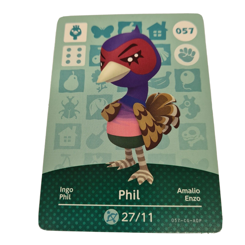 Animal Crossing Amiibo Series 1 PHIL 057 Switch Gift Idea CARD new horizons