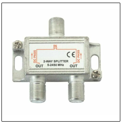 2.45 GHz Satellite Splitter with DC Pass OFFICIAL NICKEL QUALITY FIXING UK NEW