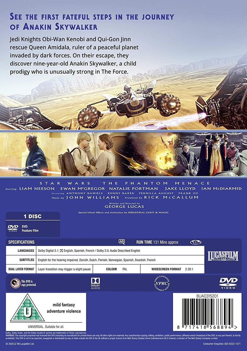 Star Wars Episode 1 I The Phantom Menace DVD New MOVIE Wholesale x 20 units film