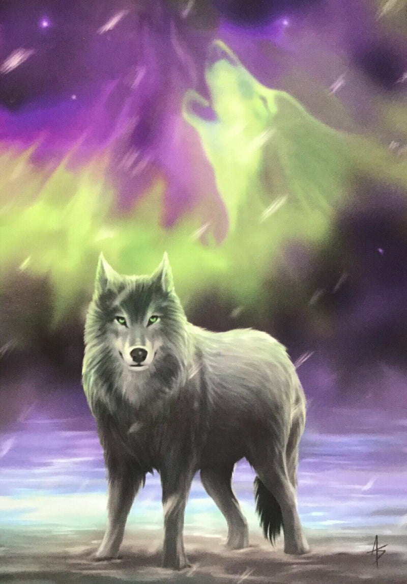 Anne Stokes ‘Aura Wolf’ Wiccan Pagan NEW AGE BIRTHDAY Greeting Card Wolf GOTHIC